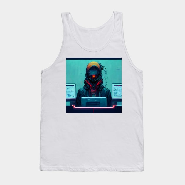 Cyberpunk hacker Tank Top by NiceIO